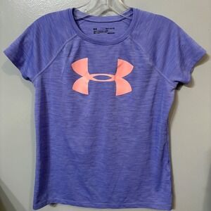 Under‎ Armour Lavendar Purple HeatGear Athletic Activewear Top (Girls Large)